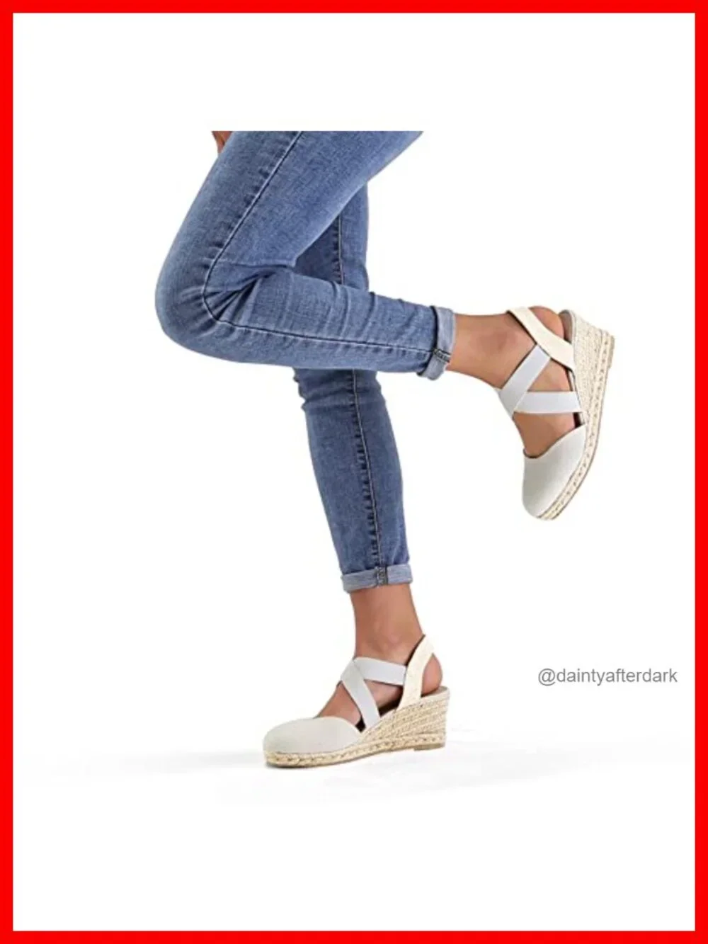 Women's Espadrille Wedge Sandals Criss Cross Elastic Ankle Strap Closed Toe